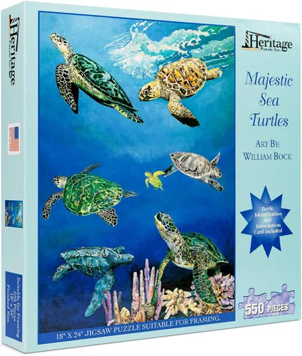 Miniatura 13 de William Bock - Rompecabezas de 550 piezas para adultos - Blue Crab Bay - Rompecabezas de playa para mujeres y hombres - Rompecabezas geniales - Arte