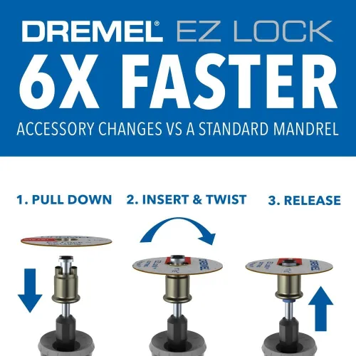 Miniatura 4 de Dremel EZ726-01 EZ Lock Kit de accesorios rotativos de lijado y pulido, juego de 8 piezas