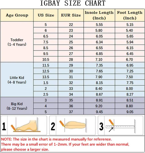 Miniatura 6 de IGBAY Toddler Shoes Boys Girls Kids Cushion Sneakers Tennis Running Size 1-12 Sports Walking Footwear Lightweight Breathable