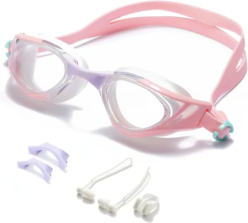 Miniatura 15 de Gafas de natación, visión súper clara, gafas de natación para adultos, adecuadas para todo tipo de programas de natación Negro Blanco