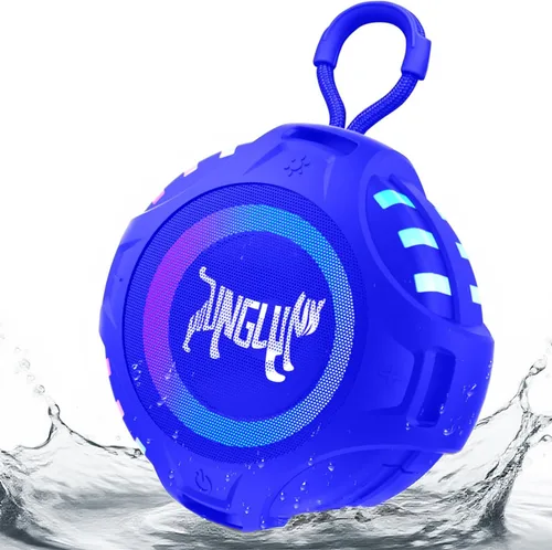 Miniatura 8 de Altavoz Bluetooth inalámbrico, altavoz portátil de dientes azules con IPX6 impermeable, batería de 2500 mAh, emparejamiento TWS, luz RGB, micrófono