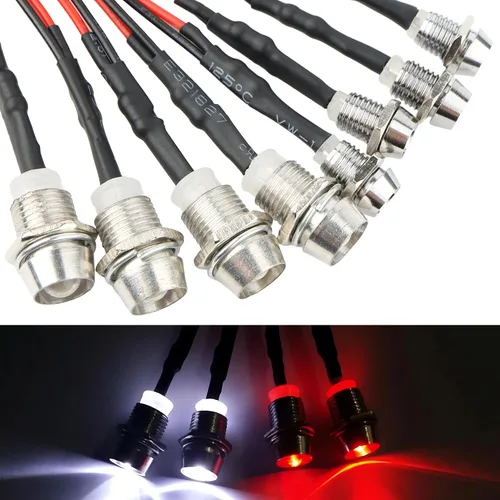 Miniatura 7 de Juego de 8 luces LED para coche RC a escala 1:10, 4 faros blancos y 4 luces traseras rojas