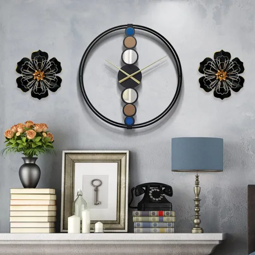 Miniatura 3 de Decoración artística de pared de flores de metal, escultura floral moderna y rústica de 8.3 pulgadas, hierro envejecido para colgar en la pared