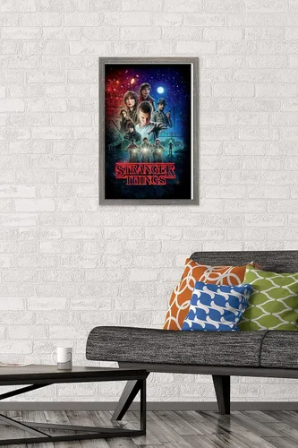 Miniatura 2 de Trends International Netflix Stranger Things - Póster de pared de una hoja, 14.725 x 22.375 pulgadas, versión enmarcada de madera de granero