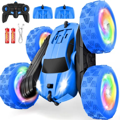 Miniatura 18 de Auto a control remoto, autos RC para niñas, rastreador RC de doble cara de 2.4 GHz con batería modular USB-C mejorada, juguetes de automóvil Rosa