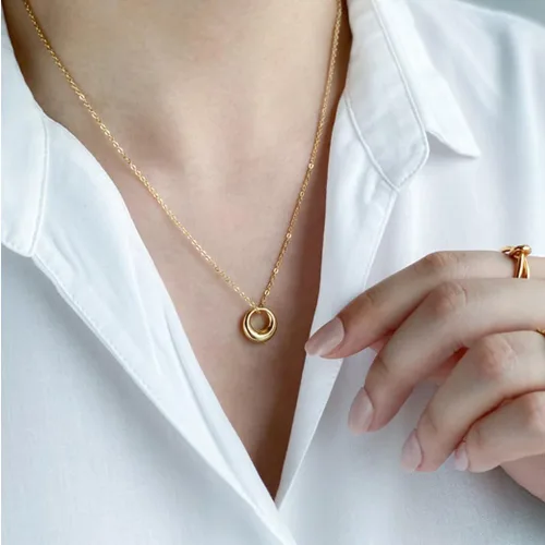 Miniatura 2 de LLWOM Collar de oro para mujer, collar de estrella de David con circonita cúbica chapada en oro de 14 quilates, collar contra el mal de ojo, collar