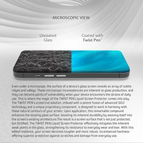 Miniatura 3 de ProofTech TWIST PEN - Protector de pantalla de vidrio líquido para hasta 10 dispositivos, resistente a arañazos y grietas, nanoprotección para todos