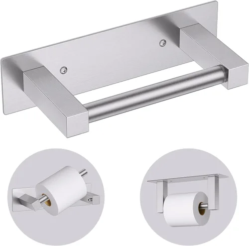 Soporte de papel higiénico de níquel cepillado para baño, montaje en pared, dispensador de papel higiénico comercial de acero inoxidable, soporte