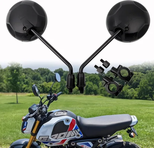 Minho Espejos Retrovisores X War Police 10mm Tornillo para Honda MSX125 Grom 2014-2022 Zuma 125 redondo negro CMX 300 500 Rebel 2017-2022 espejo de