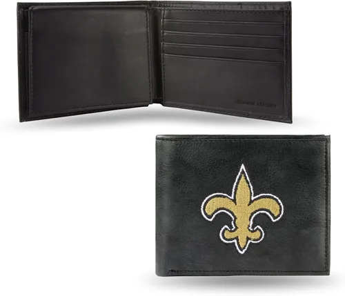 Miniatura 9 de Rico Industries Billetera de cuero bordada para hombre de la NFL