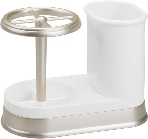 Miniatura 3 de mDesign Organizador Decorativo de Almacenamiento Dental para Baño Soporte para Cepillo de Dientes Eléctrico Giratorio/Pasta de Dientes - Diseño