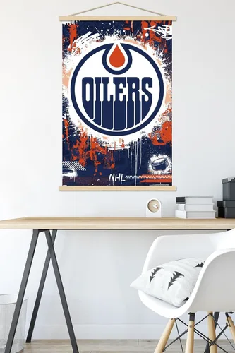 Miniatura 5 de Trends International NHL Edmonton Oilers - Póster de pared Maximalist Logo 23, 22.37 x 34.00 pulgadas, paquete de impresión premium y colgador