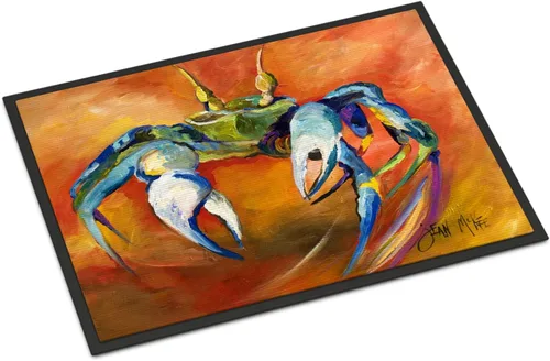 Miniatura 269 de Caroline's Treasures JMK1017JMAT - Tapete de caza de rana garza azul, 24 x 36 pulgadas, tapete para puerta delantera, interior y exterior