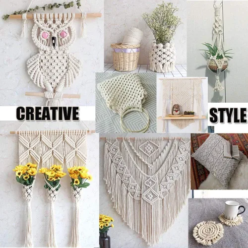 Miniatura 5 de Cuerda de algodón de 0.039 pulgadas para macramé de 820 pies para cocina, cuerda para asar, atar carne, pavo, envoltura de regalos, manualidades