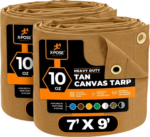 Miniatura 103 de Xpose Safety Lona de Lona - Lonas de Lona Verde de 10oz Resistentes al Agua con Ojales de Latón - Lona Multiusos para Exteriores para Campamento