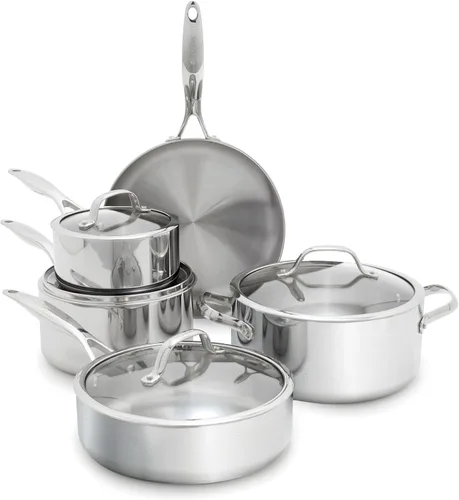 Miniatura 11 de GreenPan Valencia Pro - Juego de utensilios de cocina de 10 piezas de acero inoxidable de tres capas, ollas y sartenes listas para inducción