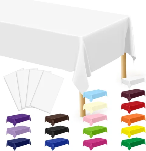 Miniatura 91 de Suministros de regreso a clases, 2 manteles de 108 x 54 pulgadas, manteles desechables coloridos para el primer día de escuela, rectangular
