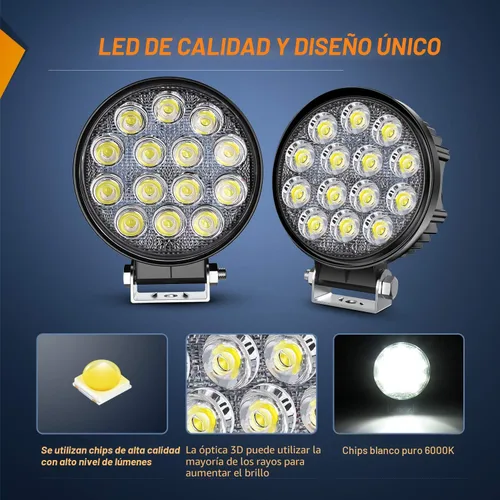 Miniatura 5 de Nilight Cápsulas LED de 4.5 pulgadas, 42 W, 4200 LM, luz de inundación redonda, luces todoterreno, luces antiniebla, techo de conducción, luz de LED