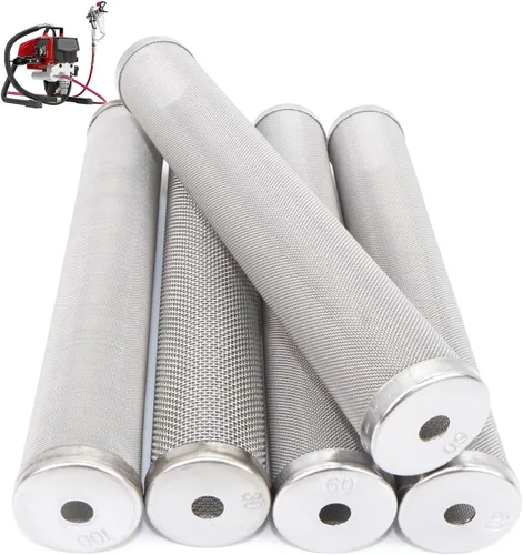 Miniatura 9 de 730067 (1+2+2) Filtro de colector Titan paquete de 5 – (1 x 30, 2 x 60, 2 x 100) malla – Compatible con pulverizadores de pintura Titan Impact 440