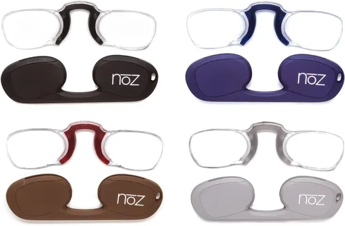 Miniatura 8 de Calabria Noz - Llavero para lentes de lectura sin brazos para la nariz, estuche rígido, para hombres y mujeres, para lector de bolsillo, mini