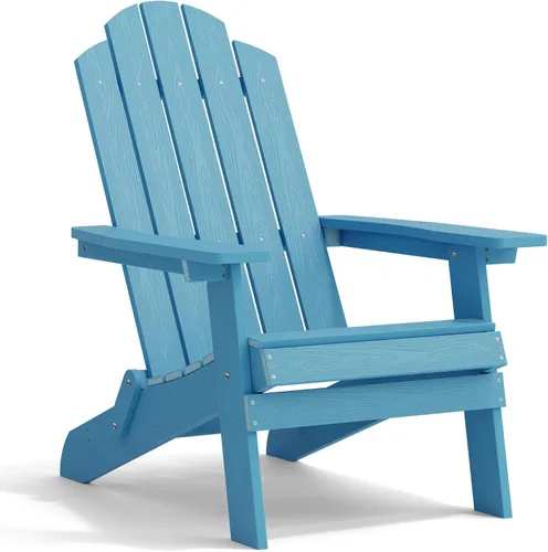 Miniatura 21 de MXIMU Silla Adirondack plegable para exteriores: sillas Adirondack fáciles de montar y cómodas, silla de plástico compuesto para todo tipo de clima