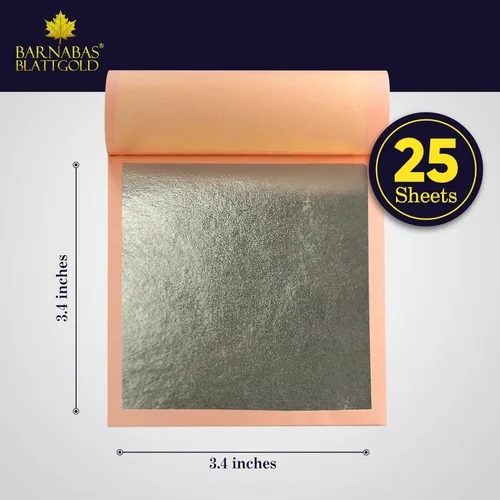 Miniatura 2 de BARNABAS BLATTGOLD Gold Leaf - Oro real de 12 quilates [25 hojas, 3.4 pulgadas] - Hojas sueltas para pintura, arte y manualidades
