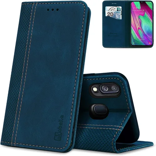 Miniatura 76 de AKABEILA Para Samsung A5 2017 Cartera Funda de Tarjeta de Crédito Titular Cierre Magnético Kickstand PU Cuero A Prueba de Golpes Flip Folio Libro