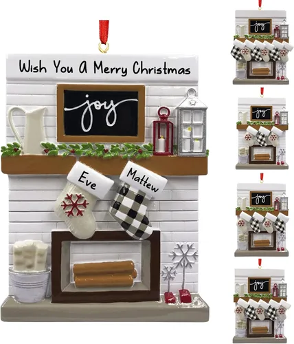 Adornos de Navidad personalizados para familia de 2, adornos de Navidad familiares personalizados con nombres, decoraciones de Navidad