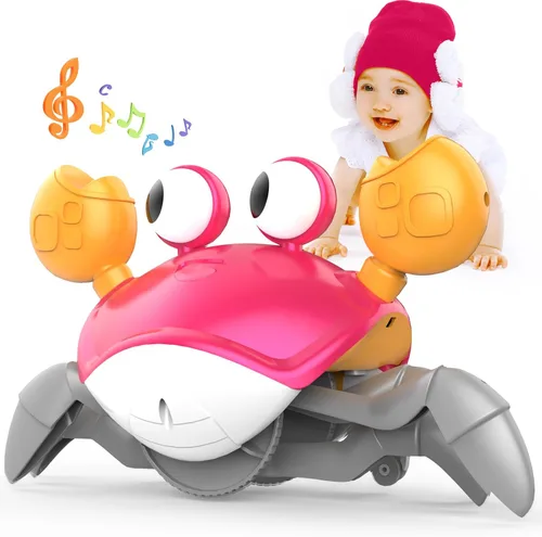 Yeaye Crawling Crab Baby Toys Infant – Regalos de juguete para la hora boca abajo para niños de 3, 4, 5, 6, 7, 8, 9, 10, 11, 12, niños y niñas con
