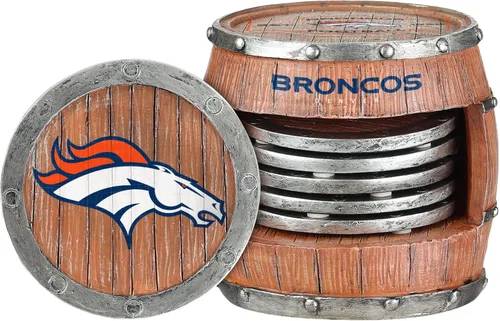 Miniatura 33 de FOCO NFL Team Logo 5-Pack Barrel Beverage Drink Coaster Set
