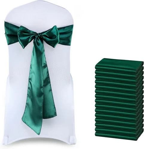 Miniatura 9 de MDS Bandas de Satén para Sillas, Paquete de 50, 7"x108" Cada Una, Lazos Decorativos de Cinta para Respaldos de Sillas para Fiestas de Navidad, Cena