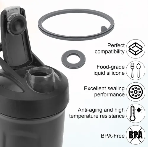 Miniatura 3 de 8 piezas de repuesto de junta de tapa para botella de licuadora, Strada Flip Shaker Cup Water Bottle Parts Accesorios, anillo de sello de silicona