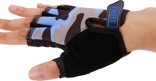 Miniatura 29 de Guantes de ciclismo sin dedos para niños, transpirables, antideslizantes, absorben los golpes, guantes de ciclismo para niños, niñas, niños, pesca