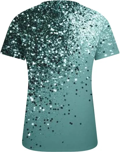 Miniatura 119 de Summer Shirts for Women 2025 Plus Size Short Sleeve Henley Tops Marble Floral Loose Tshirt Tee Casual Dressy Tunics