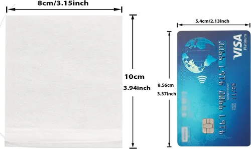 Miniatura 3 de Eketirry 100 bolsas de filtro de té para té suelto, bolsas de té vacías, material de papel de pulpa de madera natural, bolsas de filtro de té Blanco