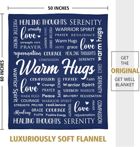 Miniatura 6 de Afterprints Warm Hugs Healing Blanket - Regalos contra el cáncer para mujeres y hombres, regalo de pronta recuperación para amigos y familia, manta