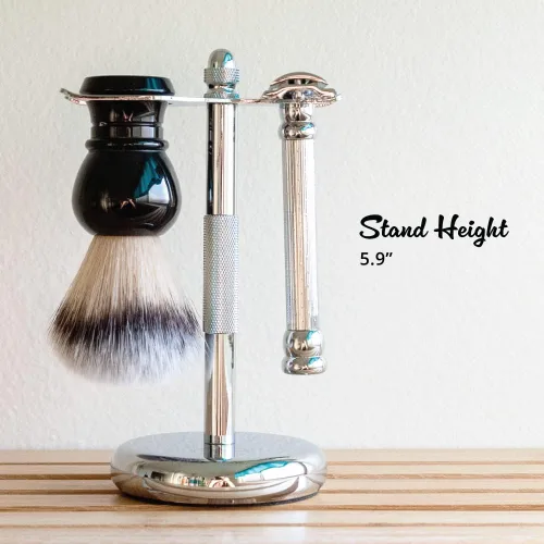 Miniatura 6 de RoyalShave - Soporte de seguridad para afeitar y cepillos, cromo pulido