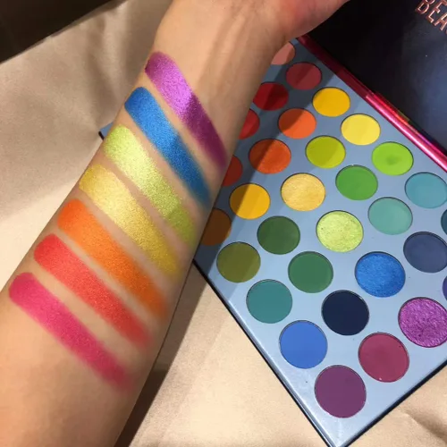 Miniatura 7 de BestLand Paleta de sombras de ojos arcoíris de 39 colores, maquillaje profesional, paletas de sombras de ojos metalizadas mate, polvo ultra