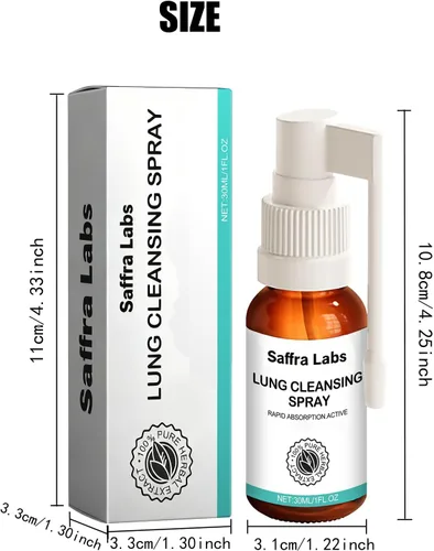 Miniatura 2 de Spray de Limpieza Pulmonar de Saafra Labs, Nebulizador de Limpieza Pulmonar, Nebulizador de Limpieza Pulmonar Herbal, Poderoso Apoyo y Limpieza
