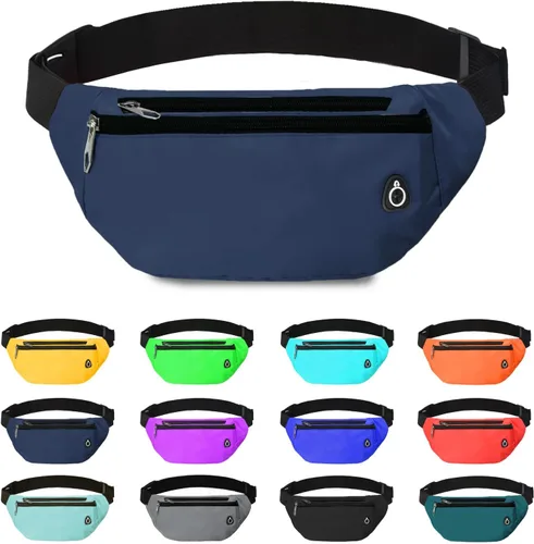 Miniatura 45 de Riñonera cruzada para mujeres y hombres, riñonera deportiva resistente al agua, bolsa de cinturón para viajes, senderismo, correr