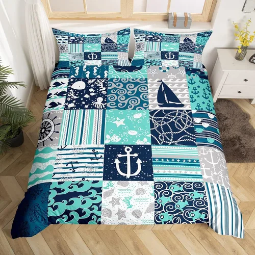 Miniatura 40 de Lake House - Juego de funda de edredón tamaño individual, estilo rústico de granja vieja para niños, adolescentes y adultos, decoración