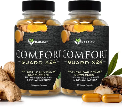 Miniatura 9 de KaraMD Comfort Guard X24 - Suplemento de apoyo para articulaciones y movimiento, curcumina de cúrcuma, boswellia y jengibre, alivia las molestias
