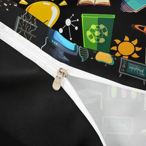 Miniatura 6 de Erosebridal Juego de ropa de cama con temática científica tamaño individual para niños y niñas, adolescentes, regalos de regreso a clases, funda