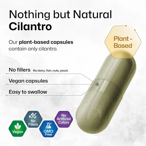 Miniatura 4 de BIO KRAUTER® Cilantro for Detox Cleanse - Cápsulas veganas de cilantro (polvo de hoja de cilantro) 800 mg por porción - Suplemento natural