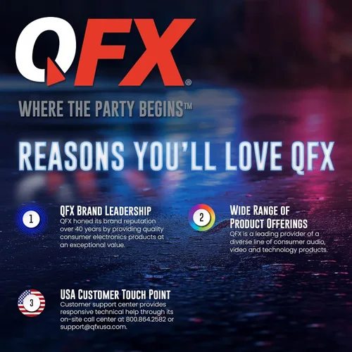Miniatura 7 de QFX PBX-616SM - Altavoz recargable Bluetooth de 15 pulgadas con luces LED, micrófono y soporte, color negro