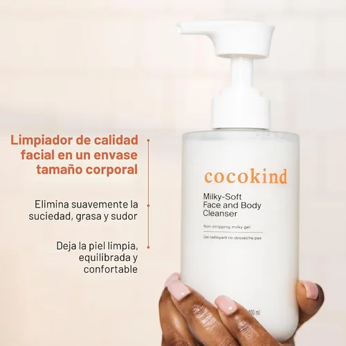 Miniatura 6 de Cocokind Milky-Soft Limpiador facial y corporal, gel hidratante facial y corporal para pieles sensibles, limpiador suave con ceramidas, sin