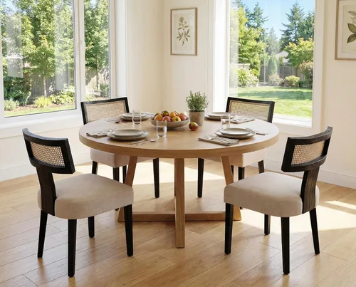 Miniatura 19 de RIVOVA Juego de 4 sillas de comedor modernas de mediados de siglo, tapizadas de piel sintética, sillas Parson modernas sin brazos de cocina, sillas