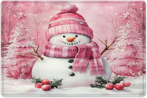 Miniatura 13 de HVEST Alfombras de baño de invierno, gnomos y cardenales en bosque nevado para decoración de baño, tapete antideslizante de mármol de nieve de Gris