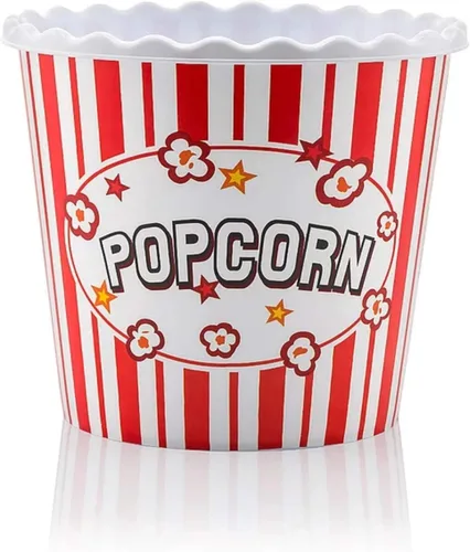 Miniatura 7 de Caja de plástico reutilizable de estilo moderno, recipientes para palomitas de maíz, cuencos para palomitas de maíz, juego para noche de cine