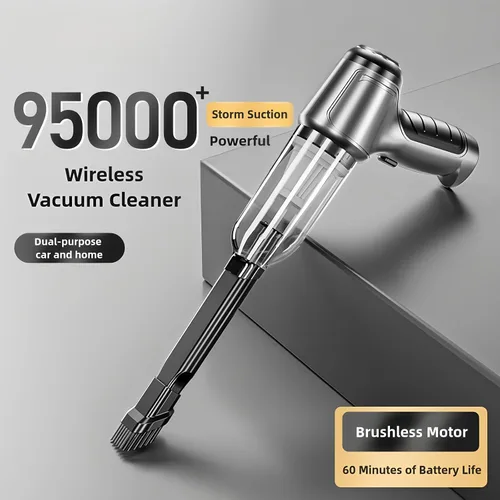 Aspiradora de mano inalámbrica, aspiradora de mano con teclado portátil, mini aspiradora inalámbrica de 12000 Pa con motor sin escobillas 3 en 1 y